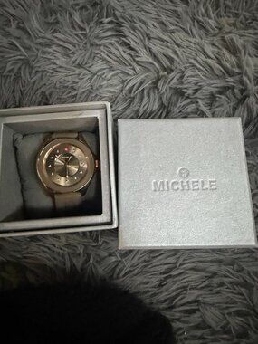 Michele NY Rose Gold Watch ⌚💖 Crystal Dial w/ Box – Luxury Designer Timepiece